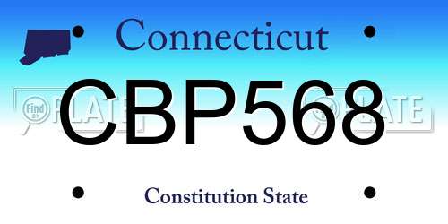 CBP568 Connecticut License Plate