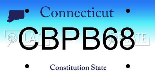 CBPB68 Connecticut License Plate