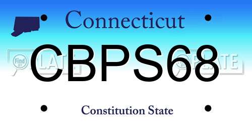 CBPS68 Connecticut License Plate