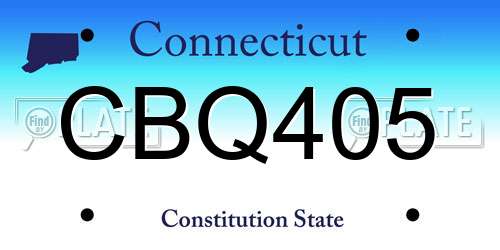 CBQ405 Connecticut License Plate