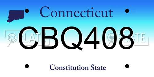 CBQ408 Connecticut License Plate