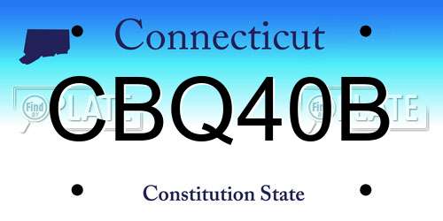 CBQ40B Connecticut License Plate