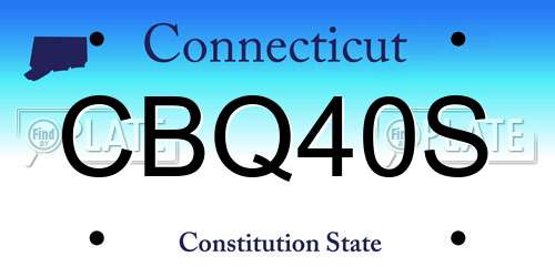 CBQ40S Connecticut License Plate