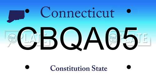 CBQA05 Connecticut License Plate