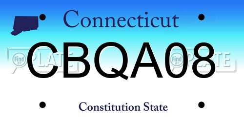 CBQA08 Connecticut License Plate