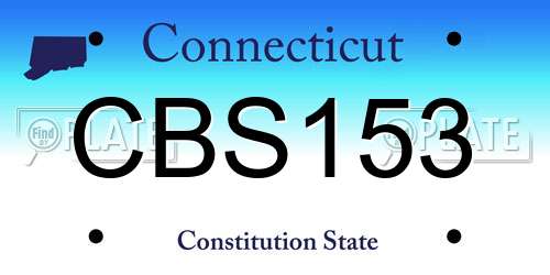 CBS153 Connecticut License Plate