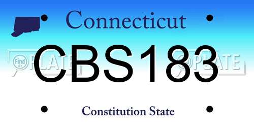 CBS183 Connecticut License Plate
