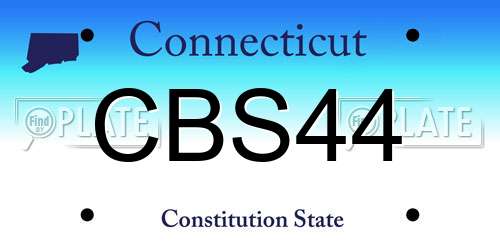 CBS44 Connecticut License Plate