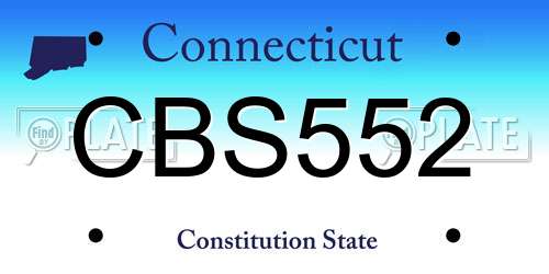 CBS552 Connecticut License Plate