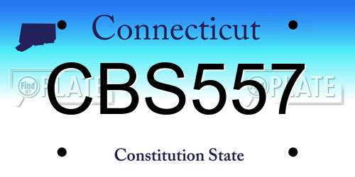 CBS557 Connecticut License Plate