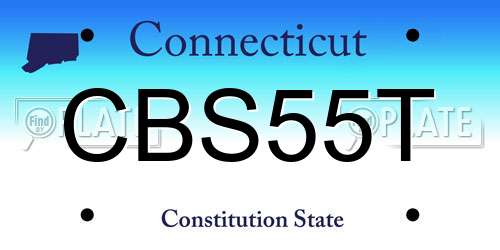 CBS55T Connecticut License Plate