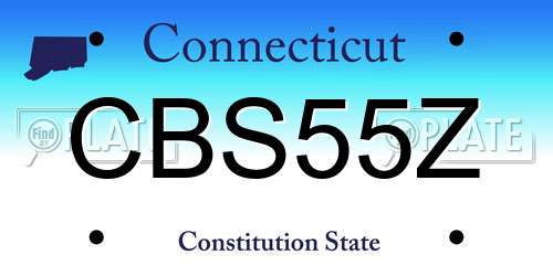 CBS55Z Connecticut License Plate