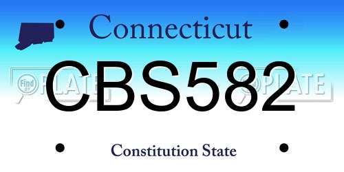 CBS582 Connecticut License Plate