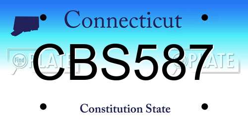 CBS587 Connecticut License Plate