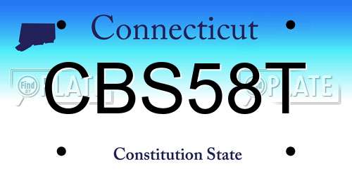 CBS58T Connecticut License Plate