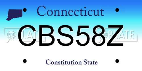 CBS58Z Connecticut License Plate