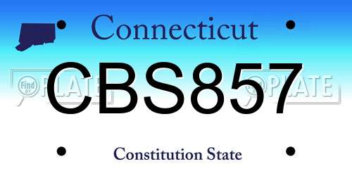 CBS857 Connecticut License Plate