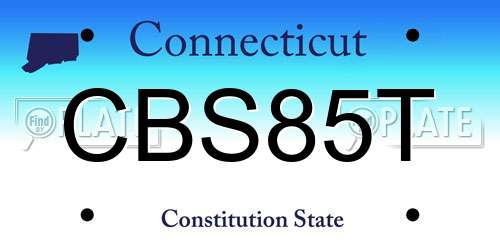 CBS85T Connecticut License Plate