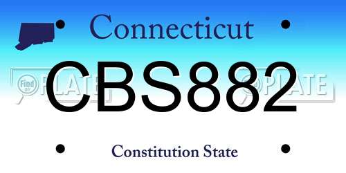 CBS882 Connecticut License Plate