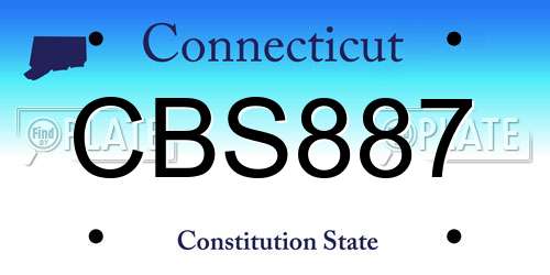 CBS887 Connecticut License Plate