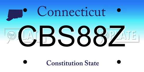 CBS88Z Connecticut License Plate