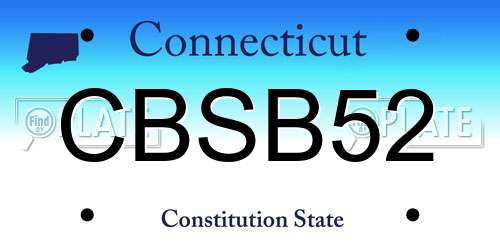 CBSB52 Connecticut License Plate