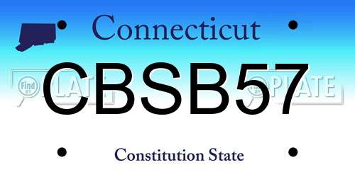 CBSB57 Connecticut License Plate