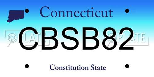 CBSB82 Connecticut License Plate