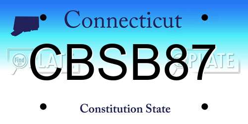 CBSB87 Connecticut License Plate