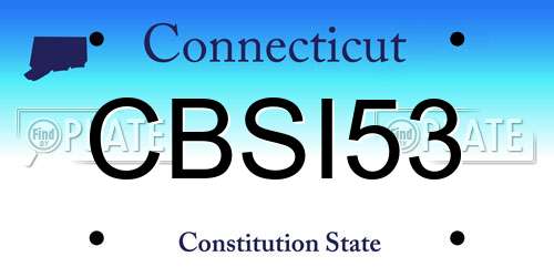 CBSI53 Connecticut License Plate