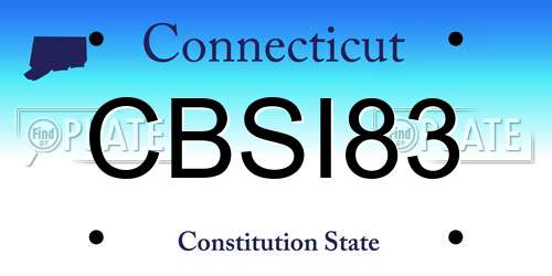 CBSI83 Connecticut License Plate