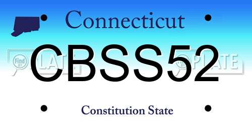 CBSS52 Connecticut License Plate