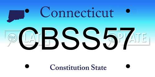 CBSS57 Connecticut License Plate