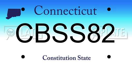 CBSS82 Connecticut License Plate