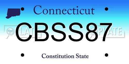 CBSS87 Connecticut License Plate