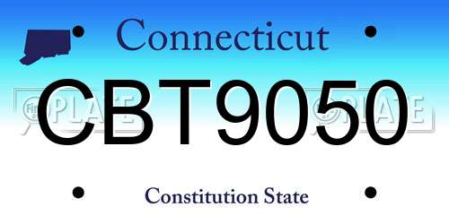 CBT9050 Connecticut License Plate