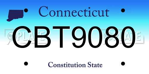 CBT9080 Connecticut License Plate