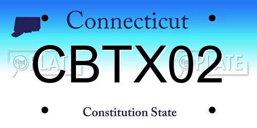 CBTX02 Connecticut License Plate