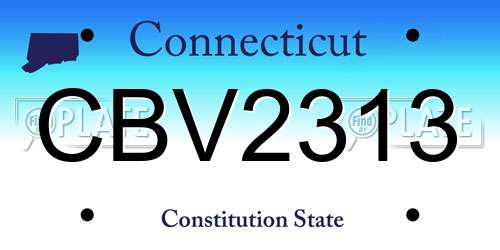 CBV2313 Connecticut License Plate