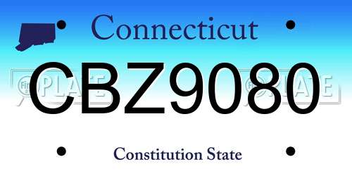 CBZ9080 Connecticut License Plate