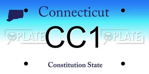 CC1 Connecticut License Plate