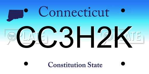 CC3H2K Connecticut License Plate