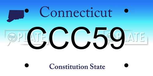 CCC59 Connecticut License Plate