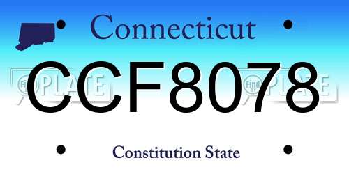 CCF8078 Connecticut License Plate