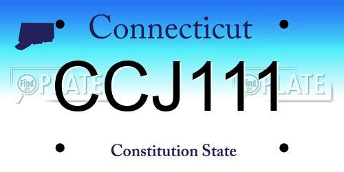CCJ111 Connecticut License Plate