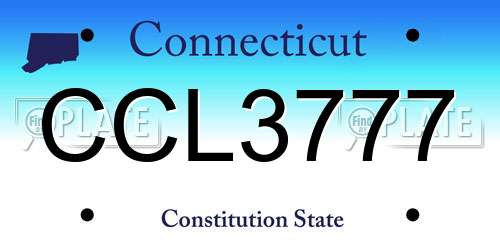 CCL3777 Connecticut License Plate