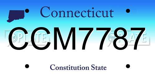 CCM7787 Connecticut License Plate