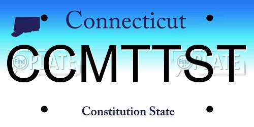 CCMTTST Connecticut License Plate
