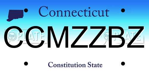 CCMZZBZ Connecticut License Plate