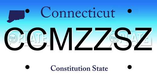 CCMZZSZ Connecticut License Plate
